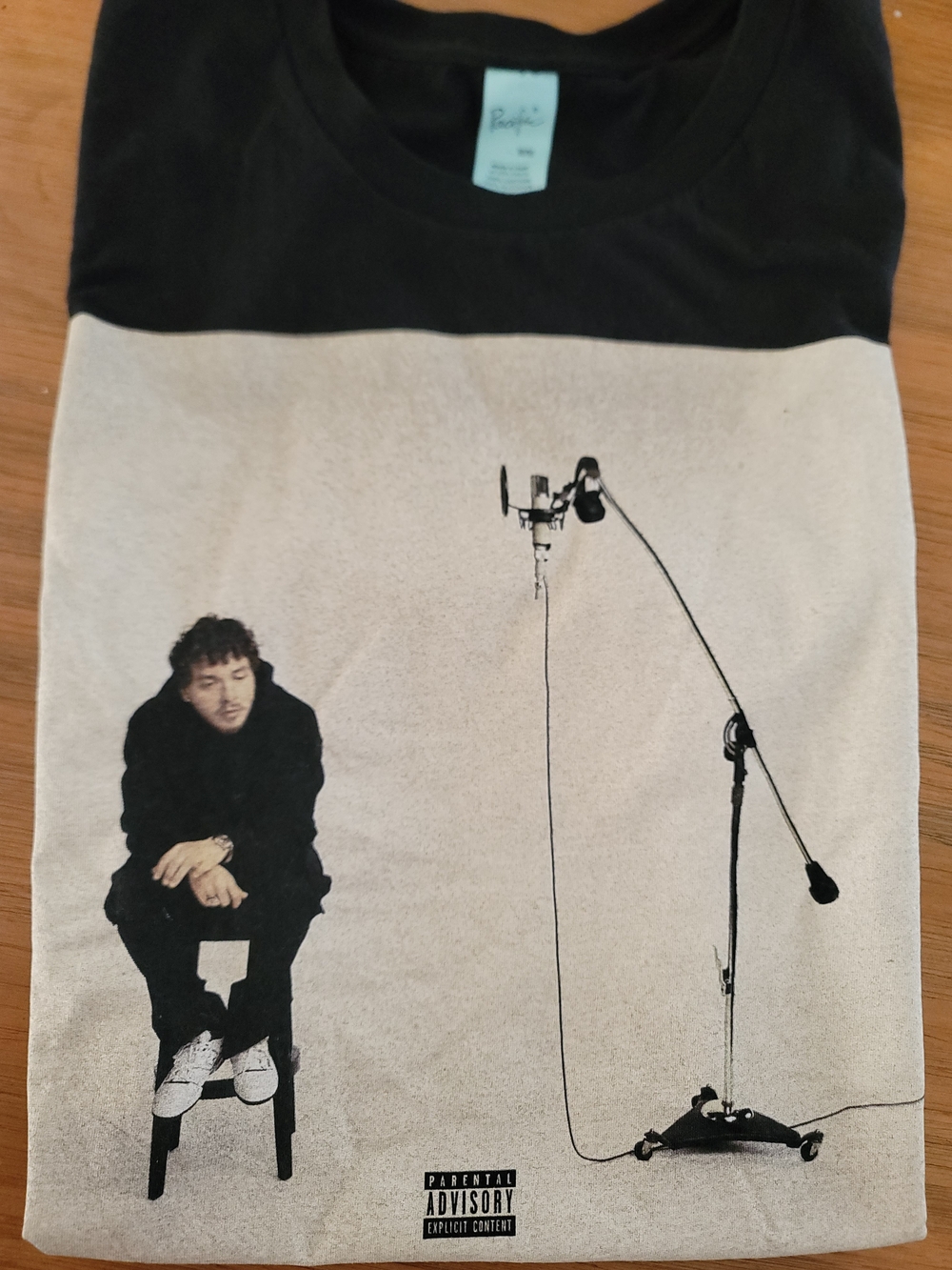 Pacifica Black and Cream Graphic Short Sleeve Tee